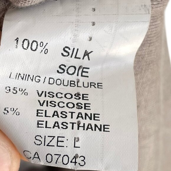 NWT AMBRA Made In Italy Silk Top Long Sleeve Floral Lace Gray Fango Womens Large - Picture 9 of 13